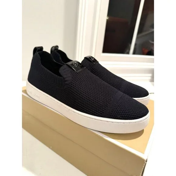 NWB Michael Kors Juno Stretch Knit Slip On Sneaker Black Size Womens 8 $109 [jb] - Picture 4 of 13
